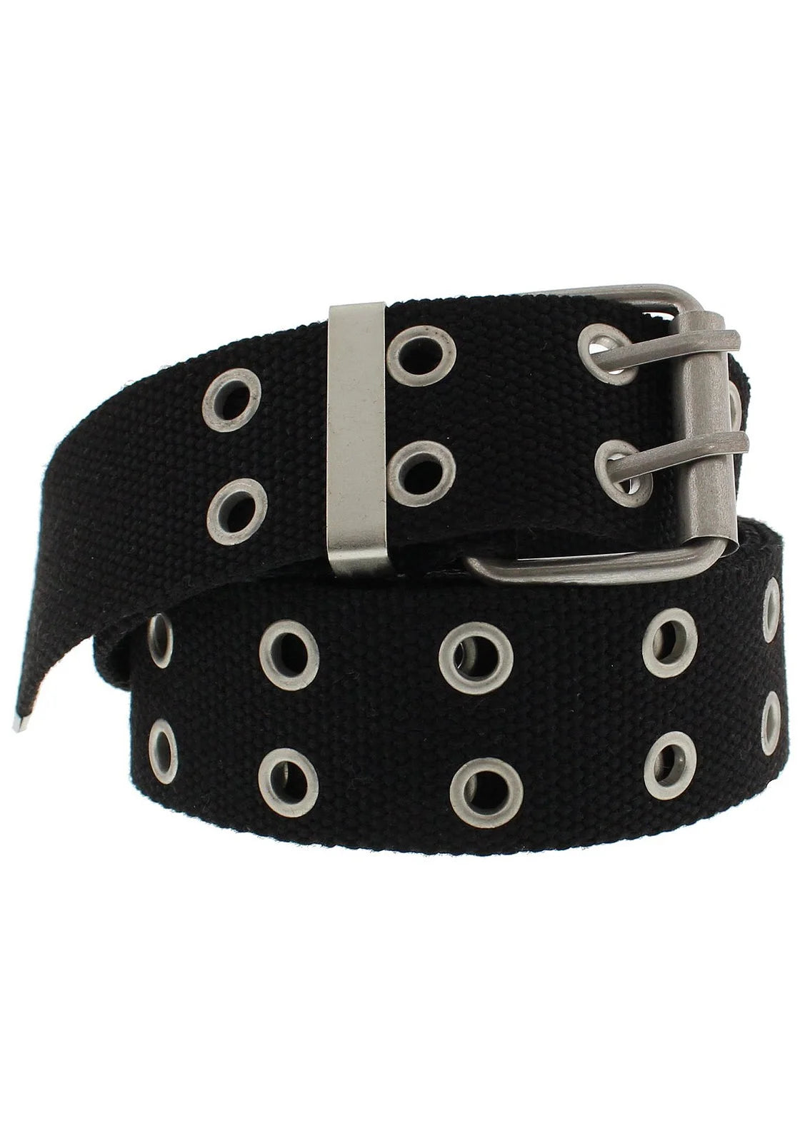 2-Row Eyelets Black Canvas Webbing Belt - Carter - Dr Faust