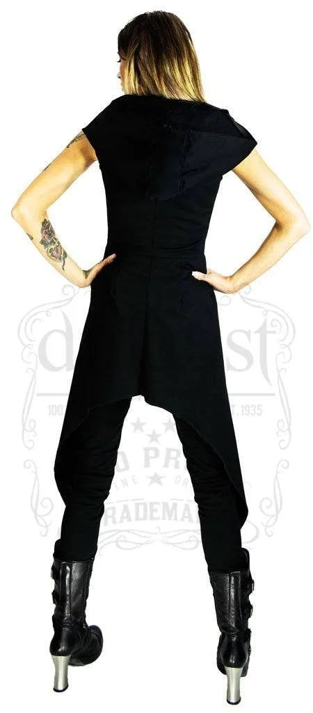 Fashionista Hooded Black Cotton Jacket - Abra - Dr Faust