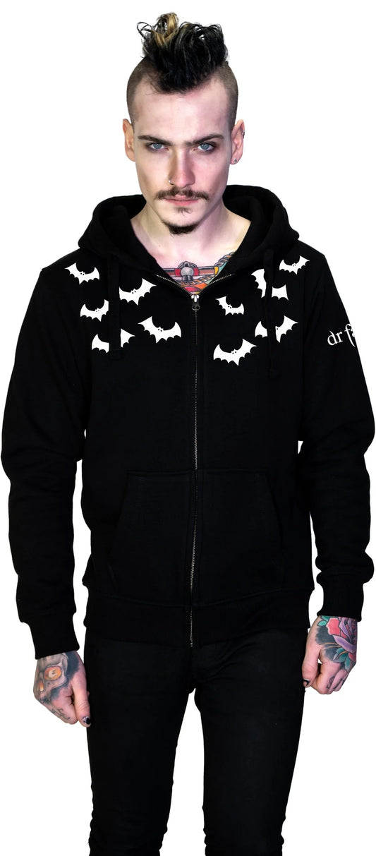 Bat Crazy Thick Men's Black Hoodie - Marley - Dr Faust