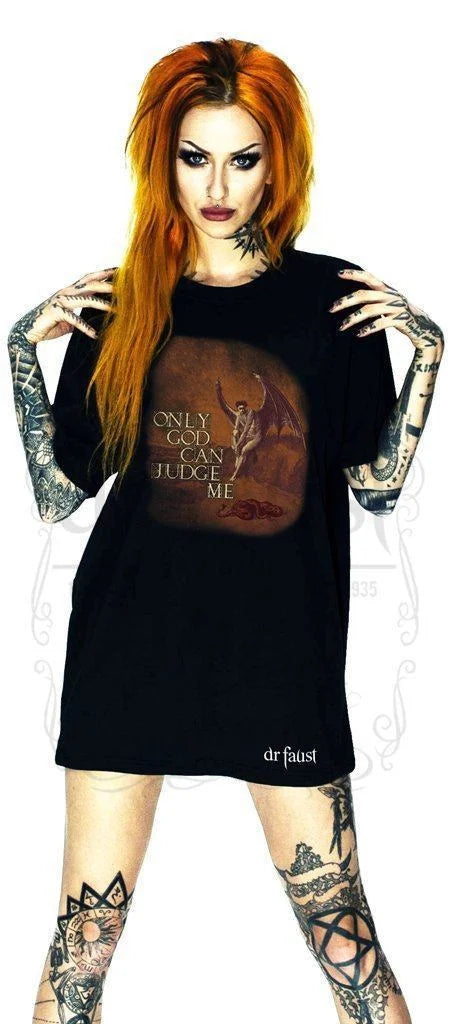 Only God Can Judge Me Black T-Shirt - Aubrielle - Dr Faust