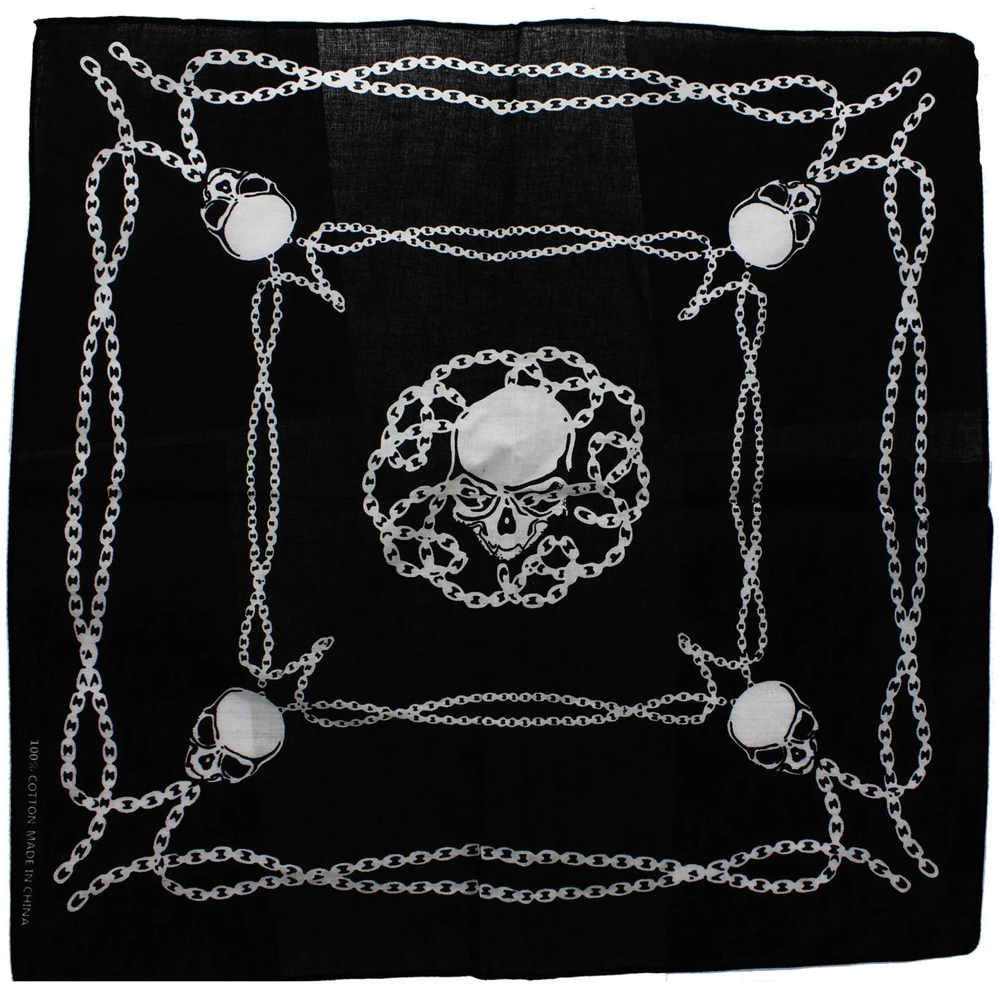 Chains & Skulls Black Cotton Bandana - Dale - Dr Faust