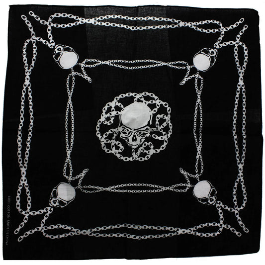 Chains & Skulls Black Cotton Bandana - Dale - Dr Faust