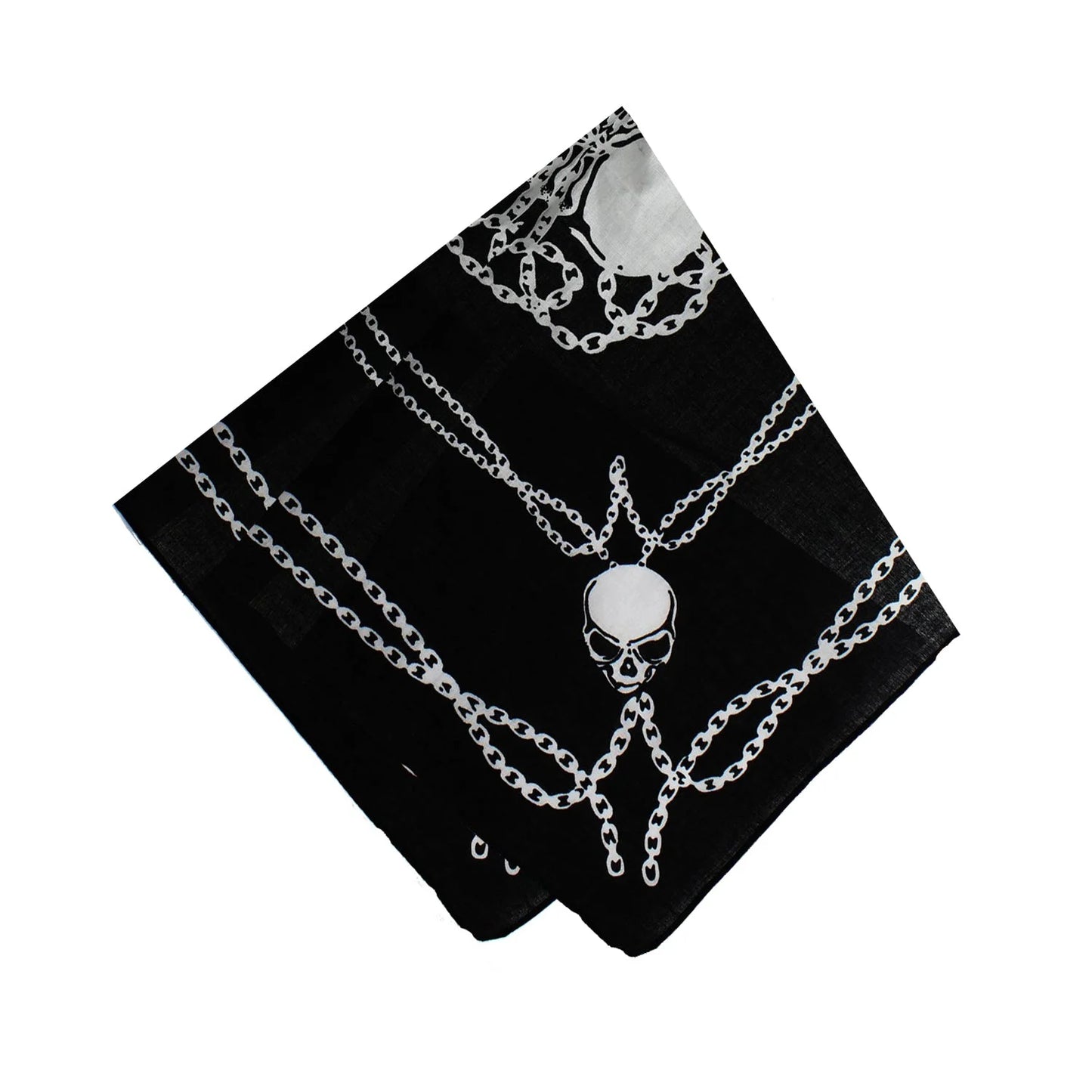 Chains & Skulls Black Cotton Bandana - Dale - Dr Faust