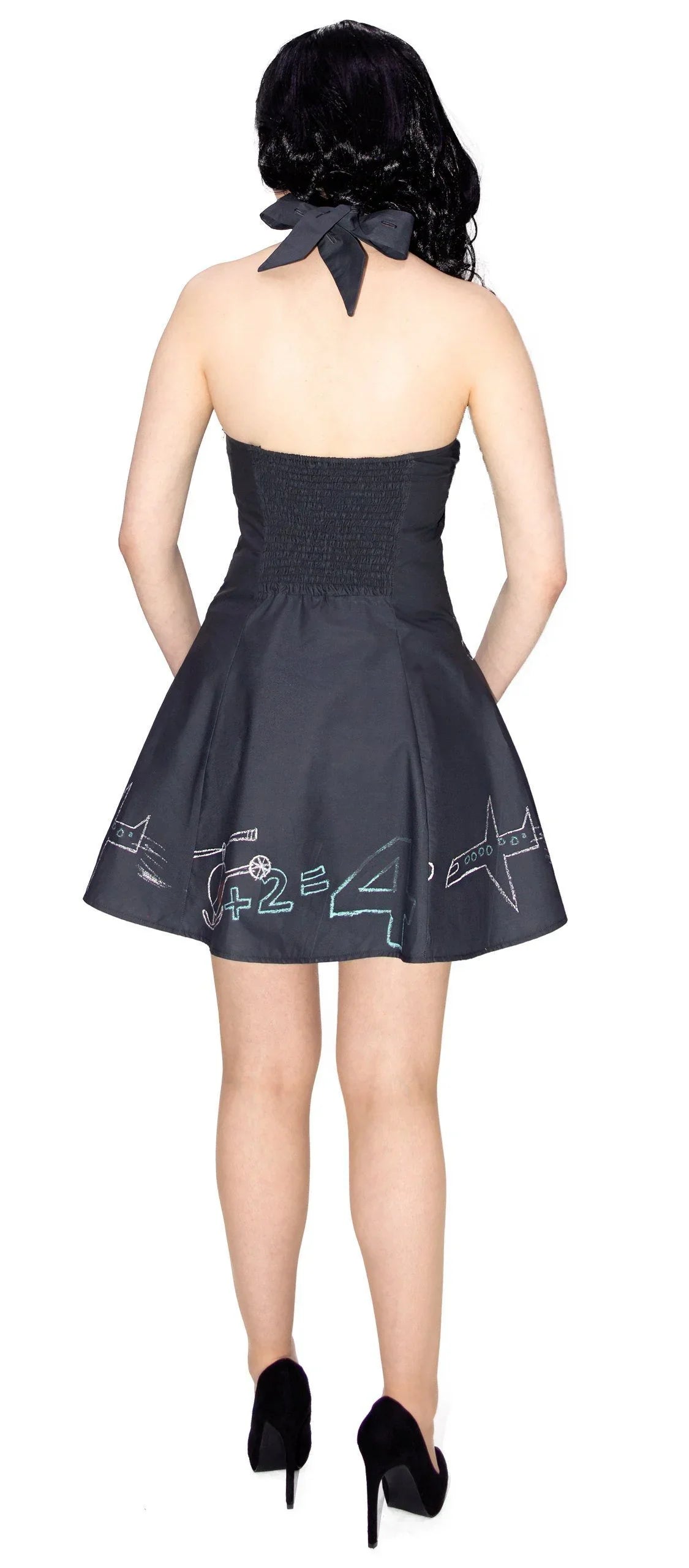 Chalk Board Drawings Flare Mini Dress - Lucia - Dr Faust