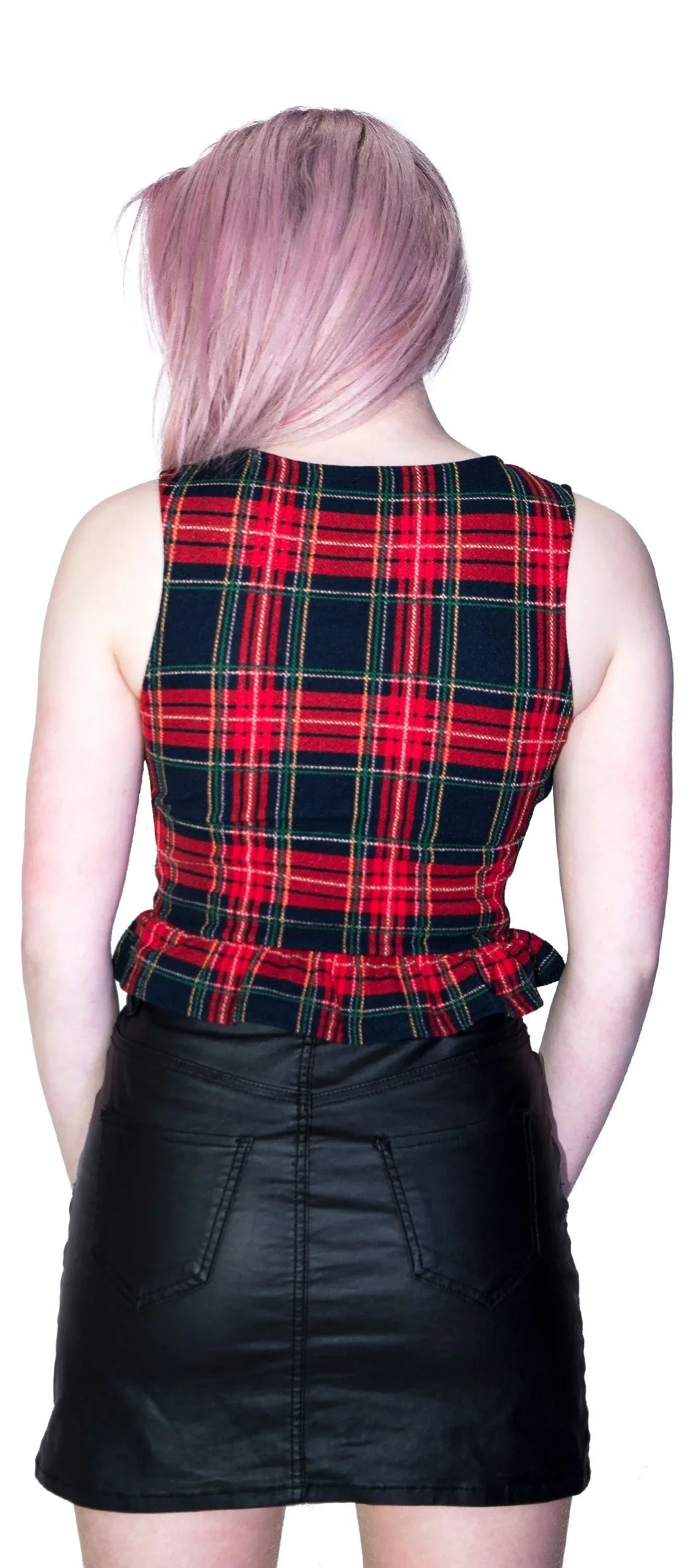 Check Tartan Print Crop Top - Dulce - Dr Faust
