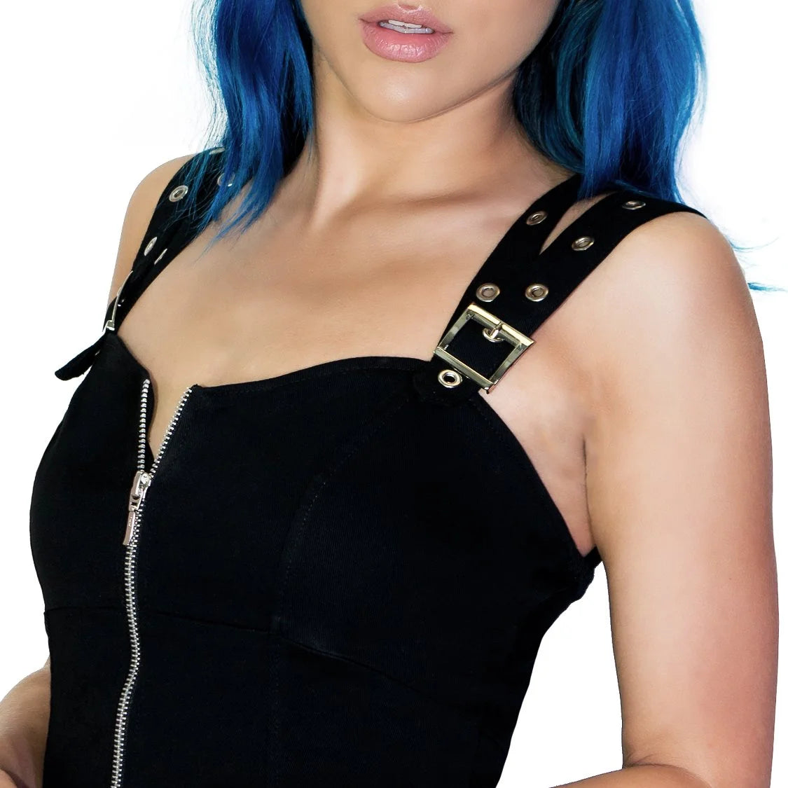 Club Double Strap Black Mini Dress - Kinley - Dr Faust