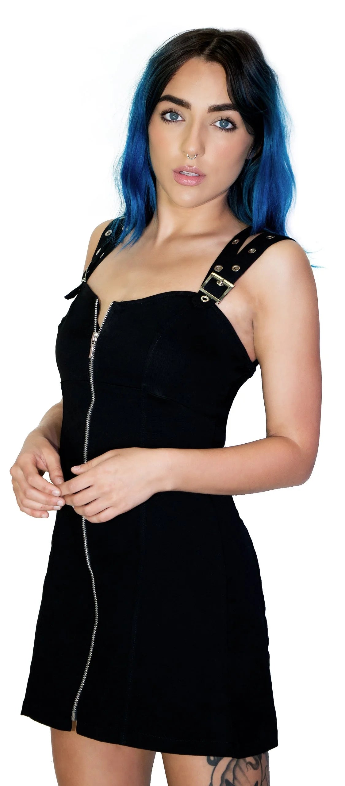 Club Double Strap Black Mini Dress - Kinley - Dr Faust