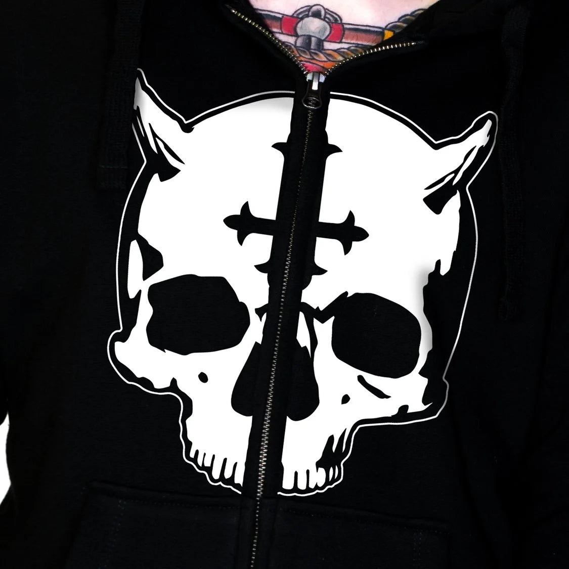 Evil Skull Thick Men's Black Hoodie - Chad - Dr Faust