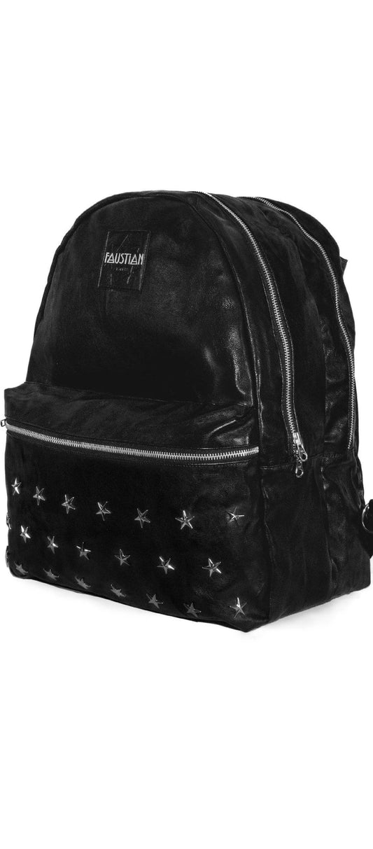 Faustian Star Vegan Leather Black Backpack - Mamba - Dr Faust