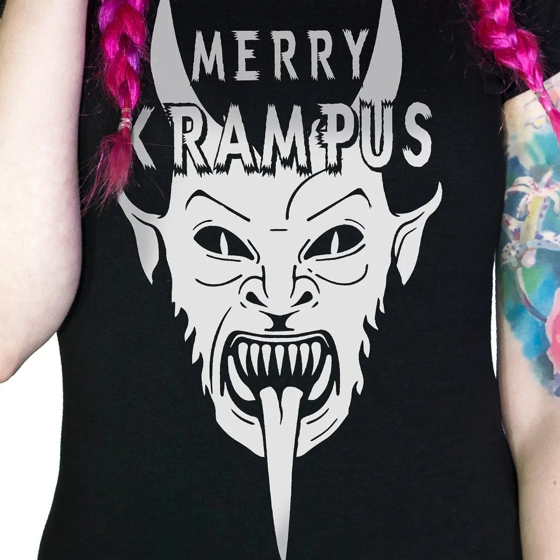 Festive Gothmas Krampus Black T-Shirt - Saturnalia - Dr Faust