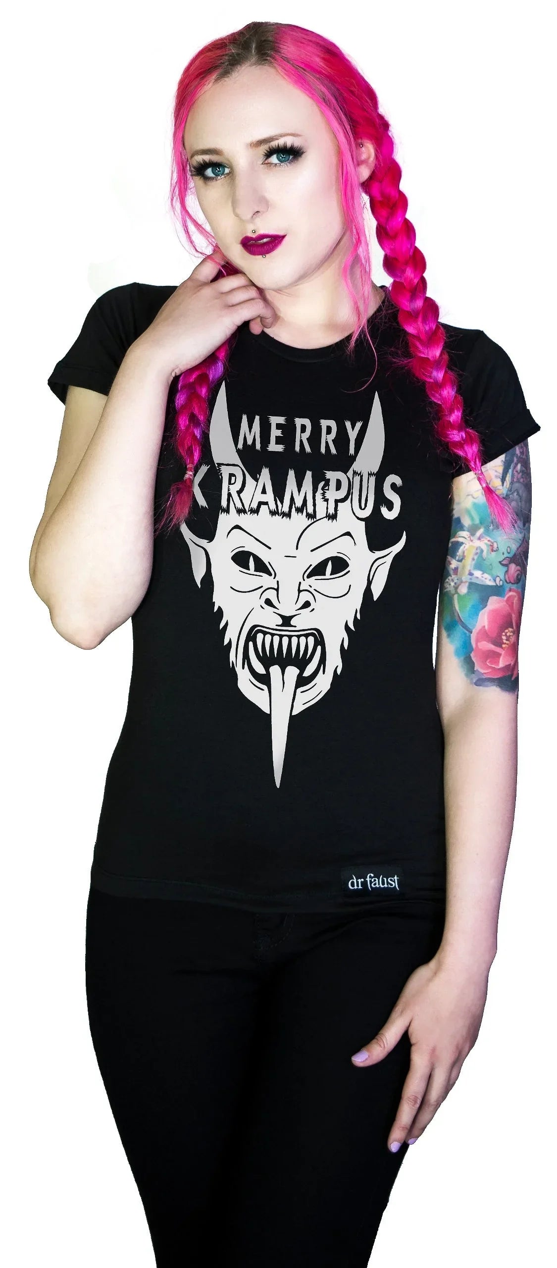 Festive Gothmas Krampus Black T-Shirt - Saturnalia - Dr Faust