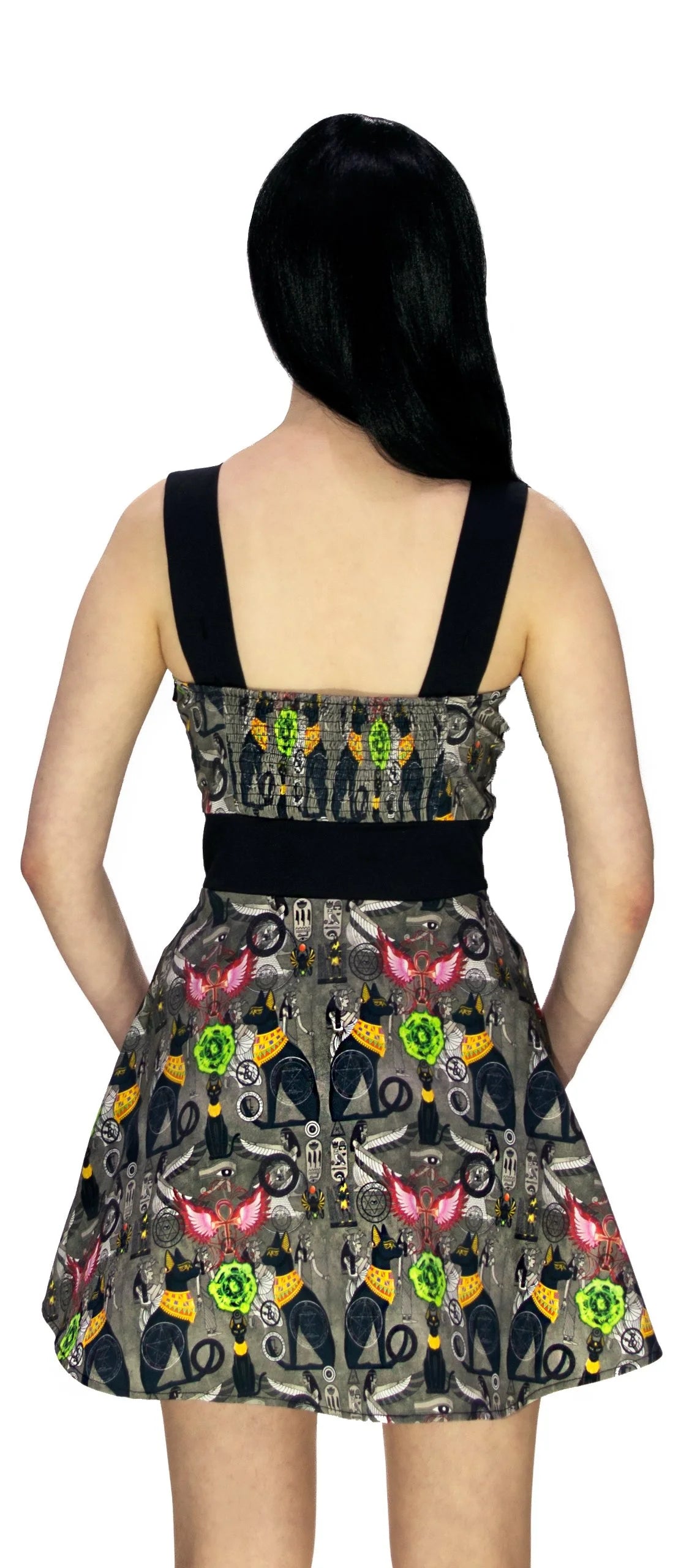 Hieroglyphs Print Mini Dress - Anaya - Dr Faust