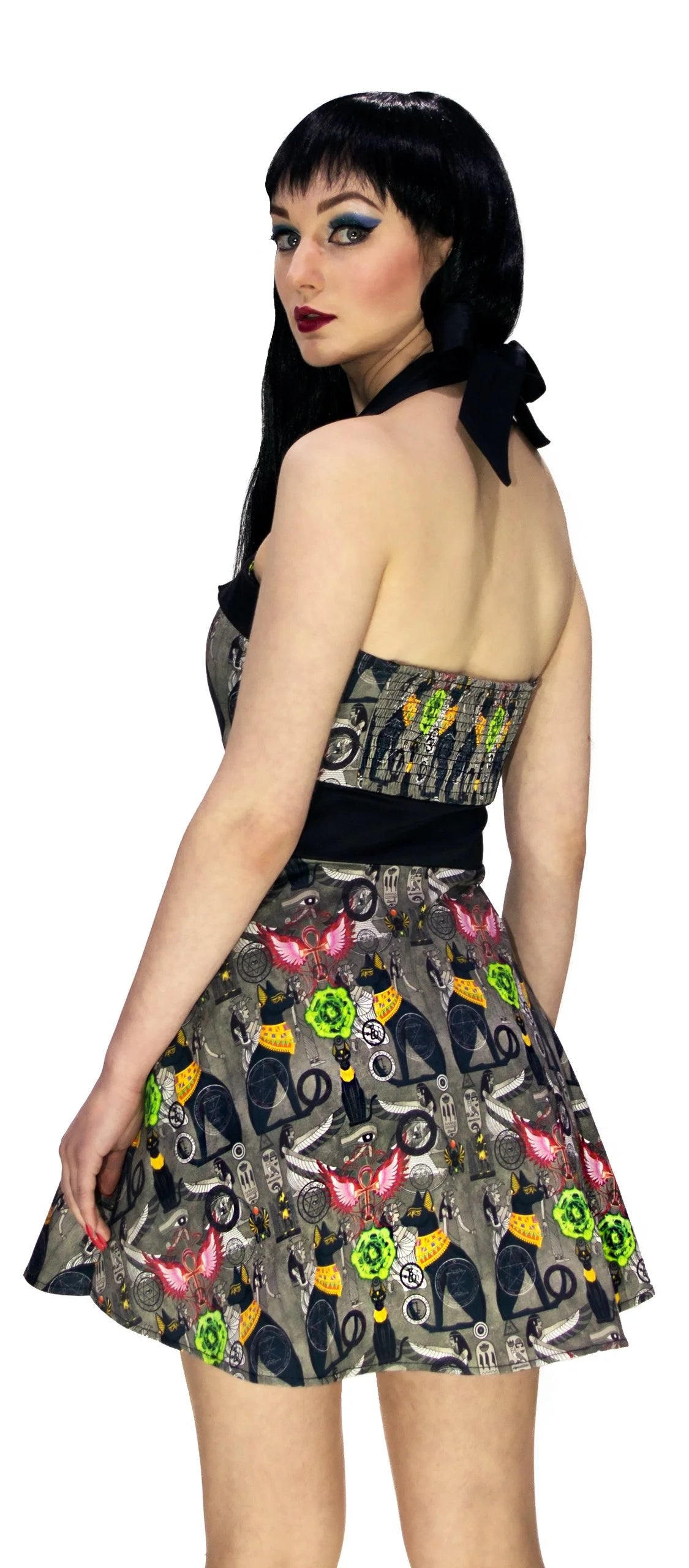 Hieroglyphs Print Mini Dress - Anaya - Dr Faust