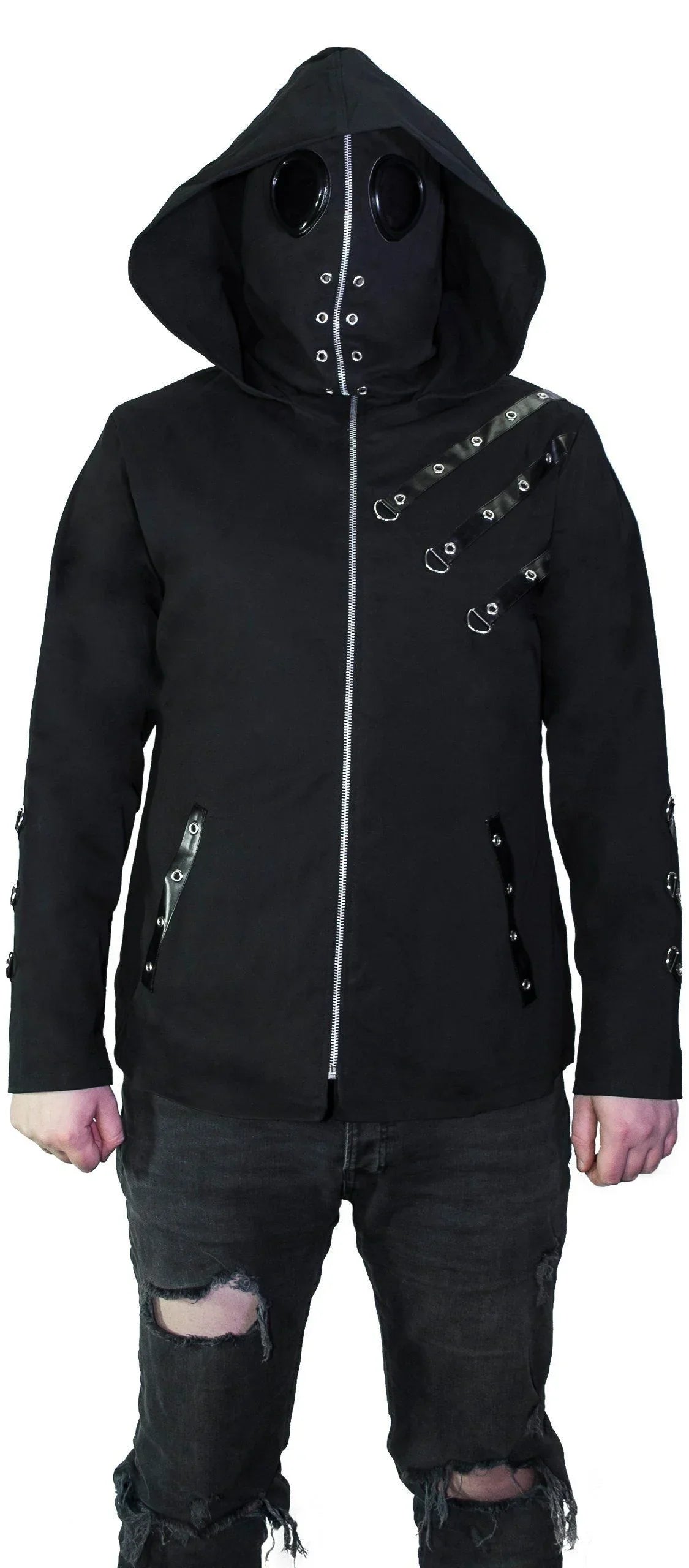 D-Ring Black Goggles Short Cotton Jacket - Abel - Dr Faust