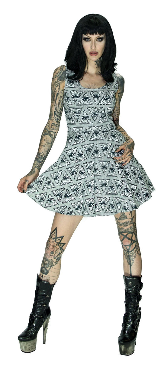 Illuminati Dress with Pentagram Back Mini Dress - Penelope - Dr Faust
