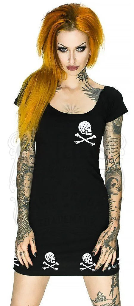 Jolly Roger Black Mini Dress - Blake - Dr Faust