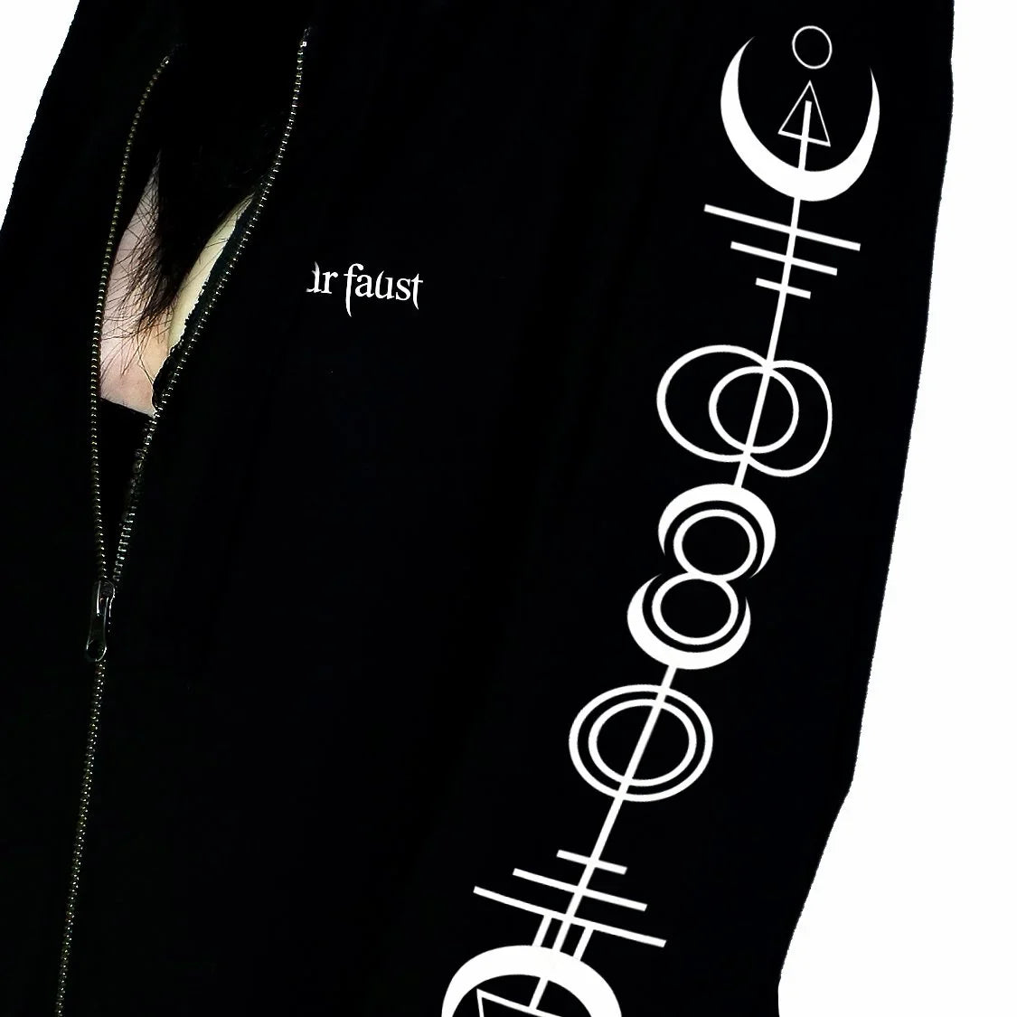 Alien Symbols Women's Black Hoodie - Kristen - Dr Faust