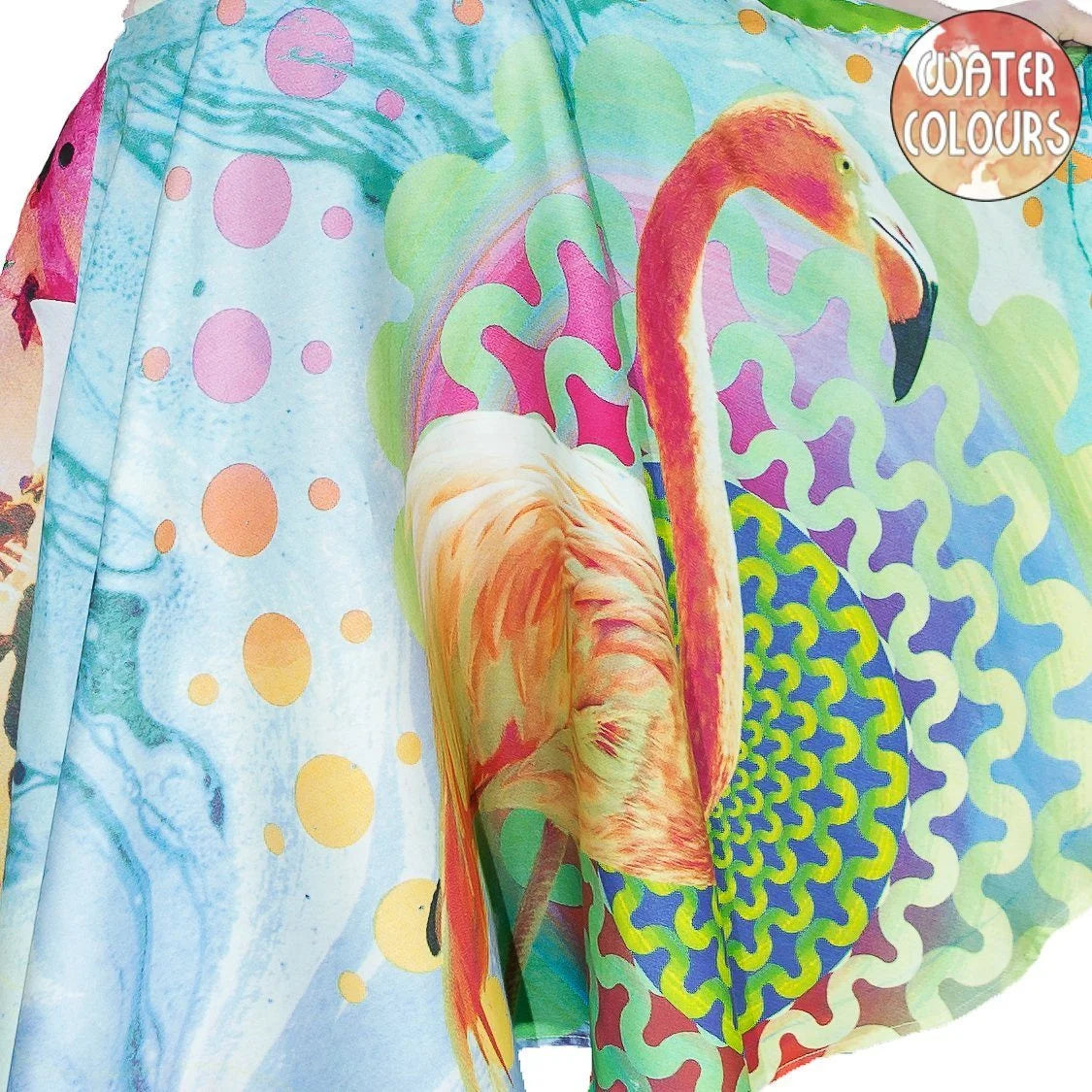 Colourful Fuchsia Lily Pink Flamingo Midi Dress - Corinne - Dr Faust