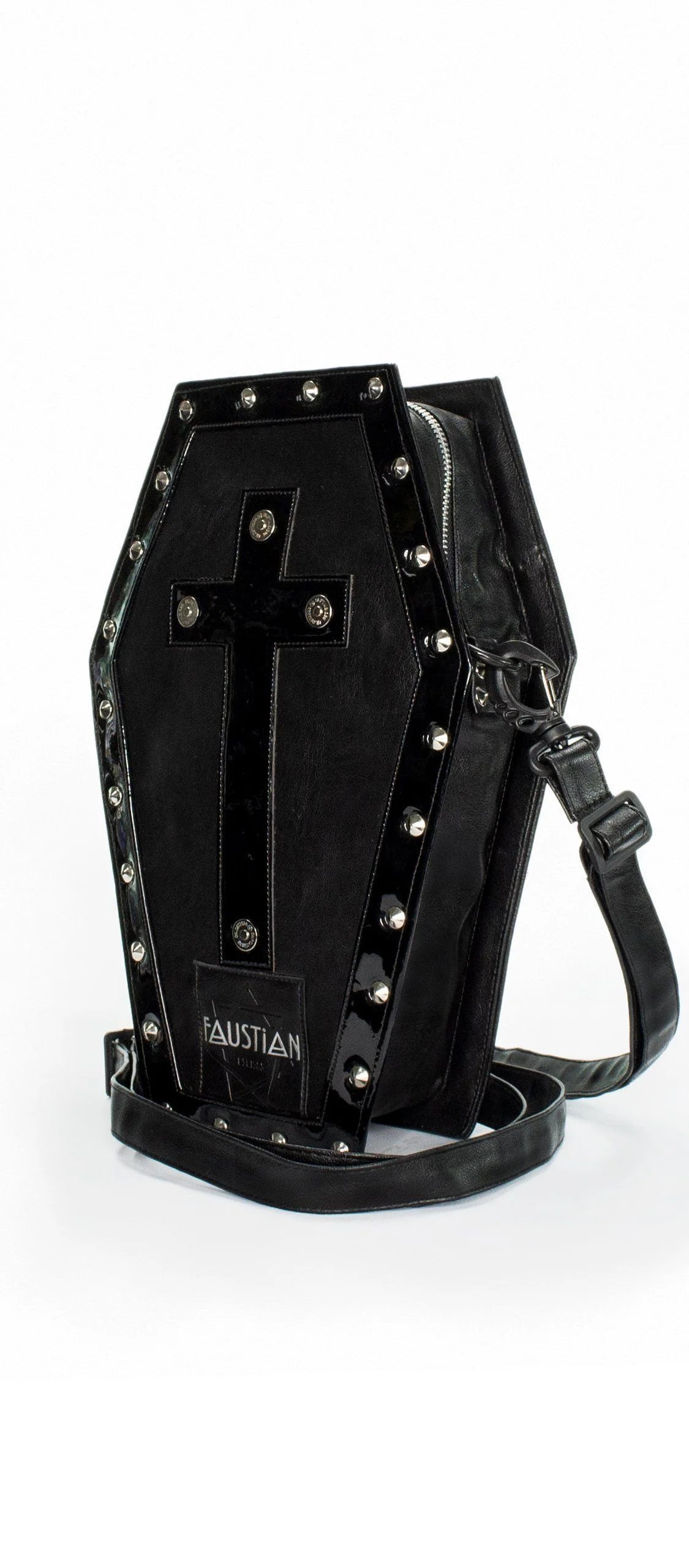 Magnetic Interchangeable Crosses Vegan Leather Coffin Bag - Katana - Dr Faust