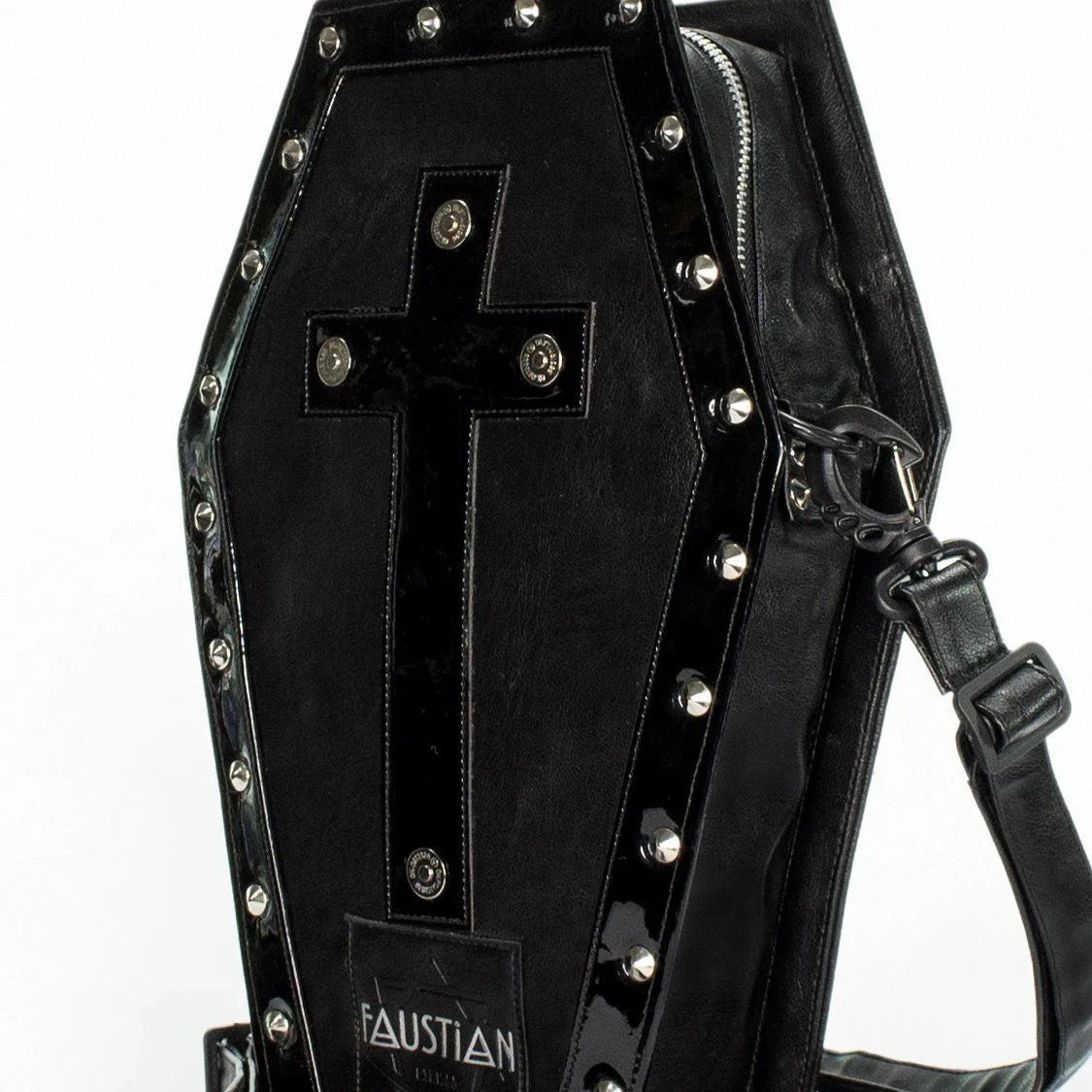 Magnetic Interchangeable Crosses Vegan Leather Coffin Bag - Katana - Dr Faust