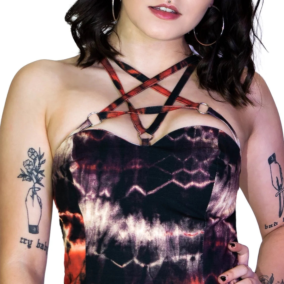 Mars Attack Pentagram Tie Dye Mini Dress - Marisol - Dr Faust