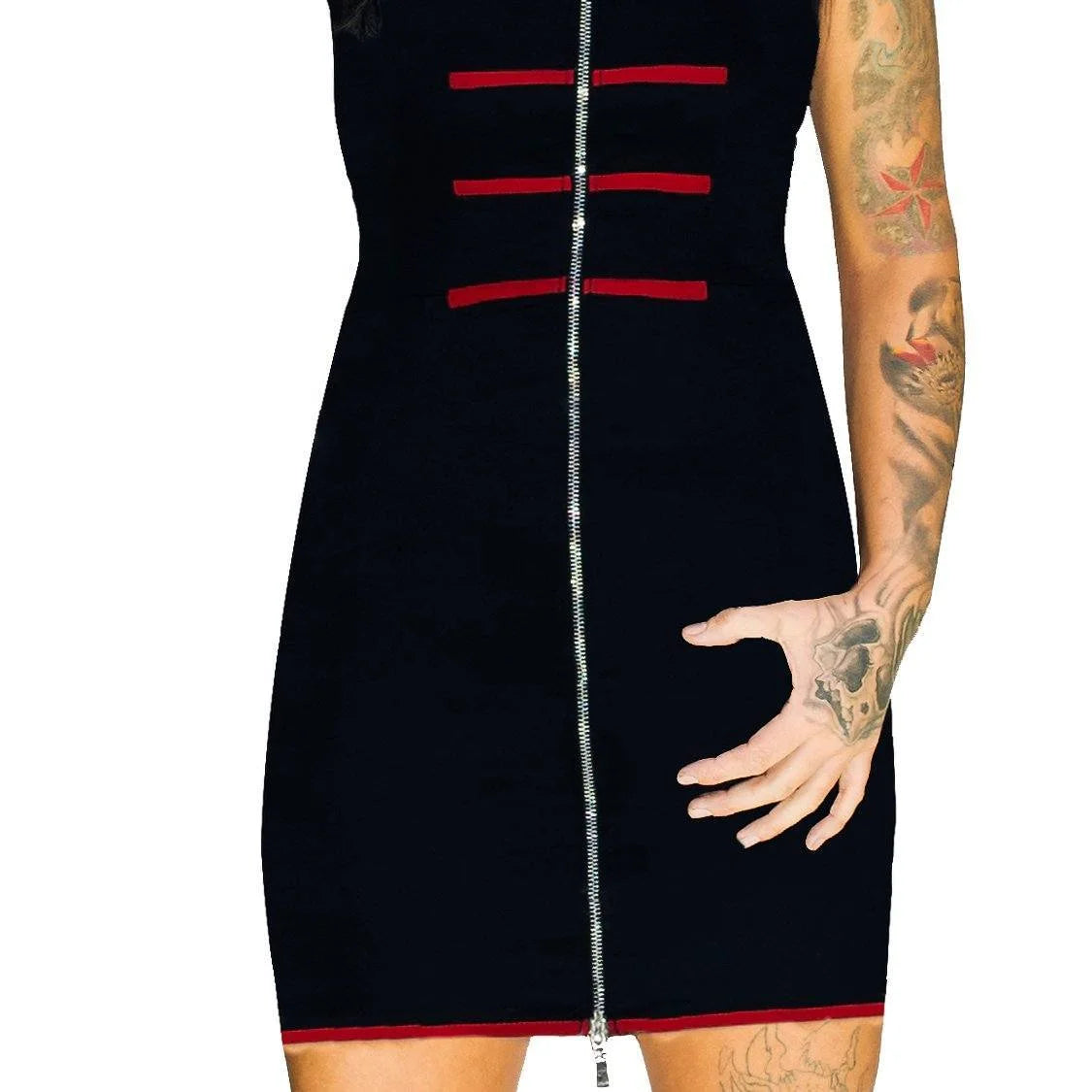 Military Bodycon Black Mini Dress - Armee - Dr Faust