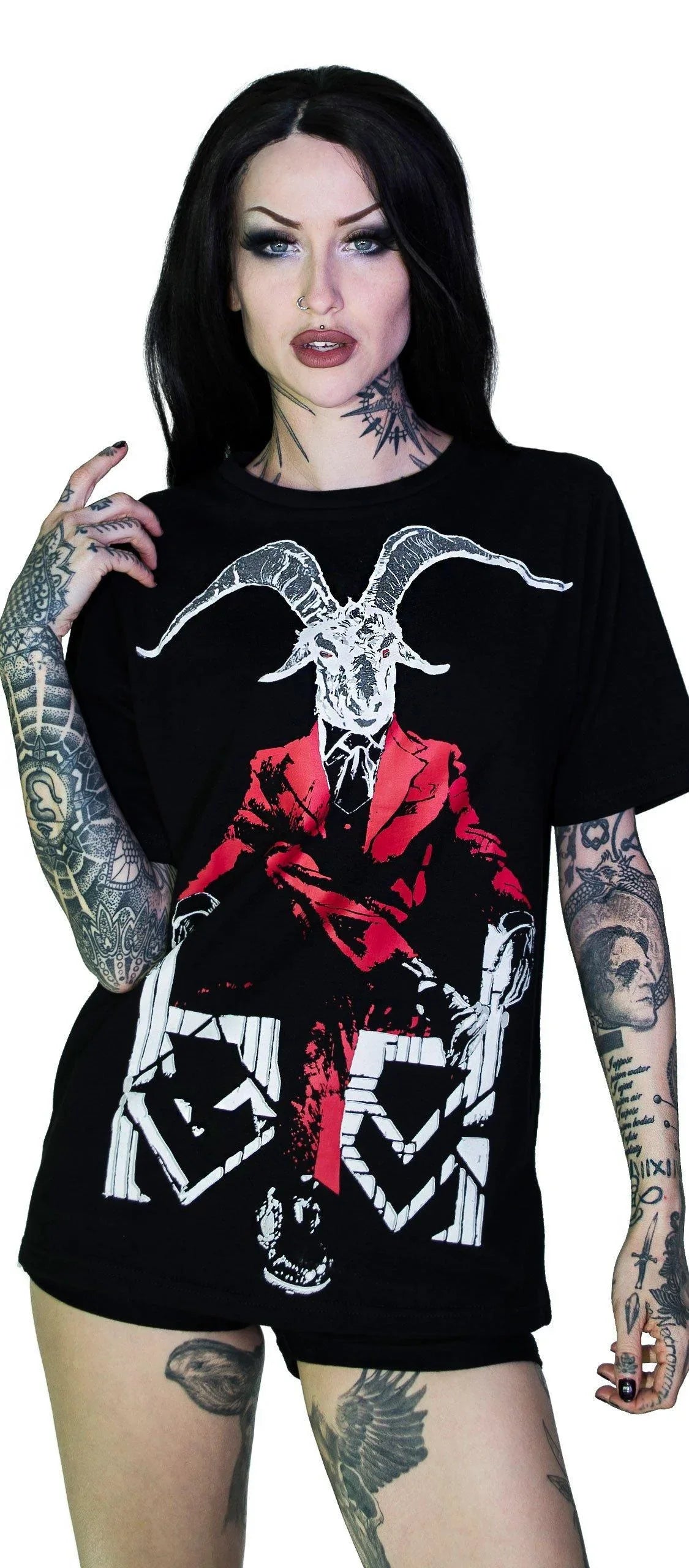 Modern Day Lucifer Nu Goth Black T-Shirt - Déchu - Dr Faust