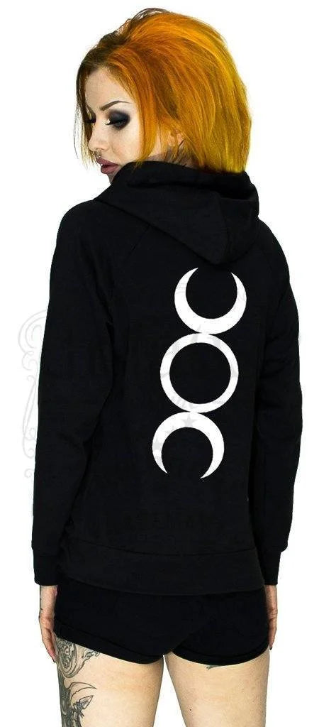 Moon Child Women's Black Hoodie - Aranza - Dr Faust