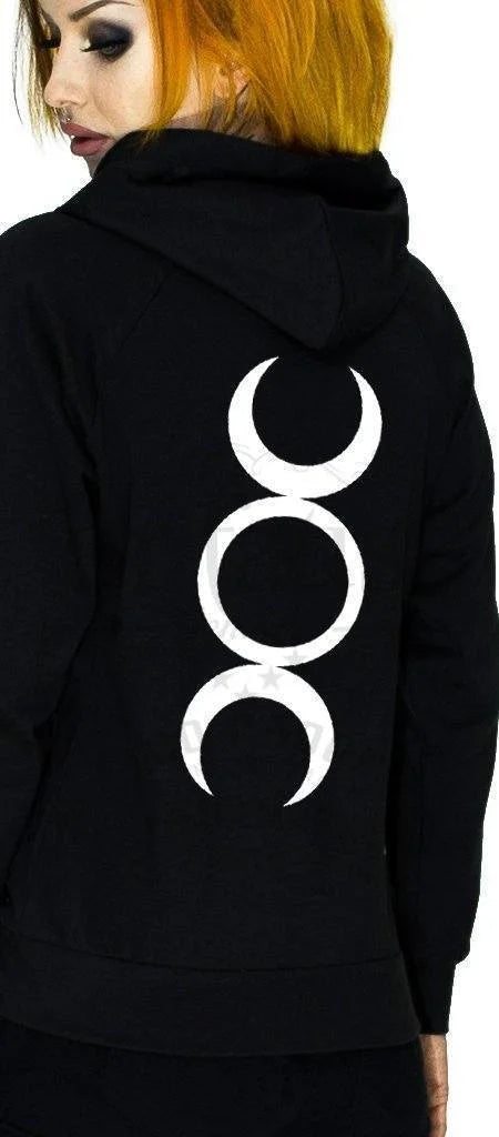 Moon Child Women's Black Hoodie - Aranza - Dr Faust