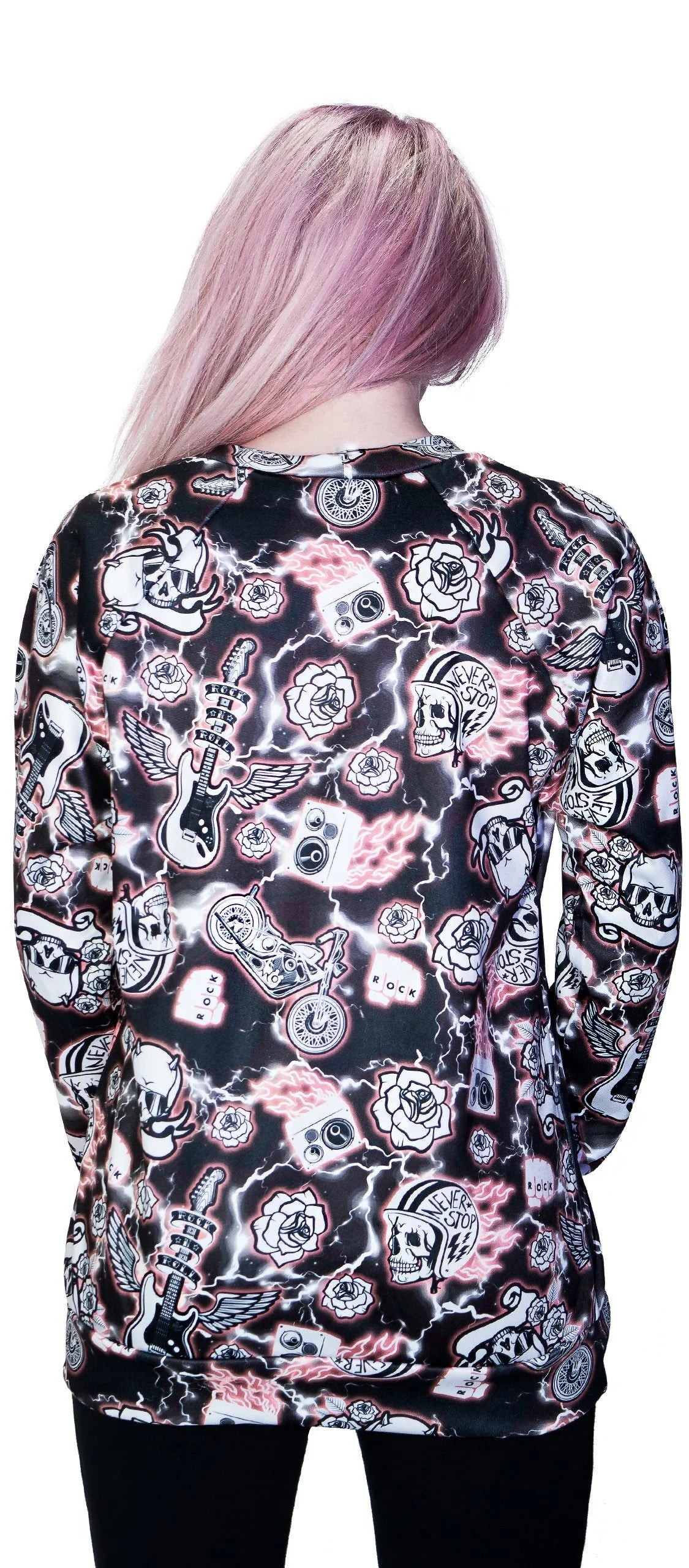 Motorcycle Print Soft Sweatshirt - Averi - Dr Faust
