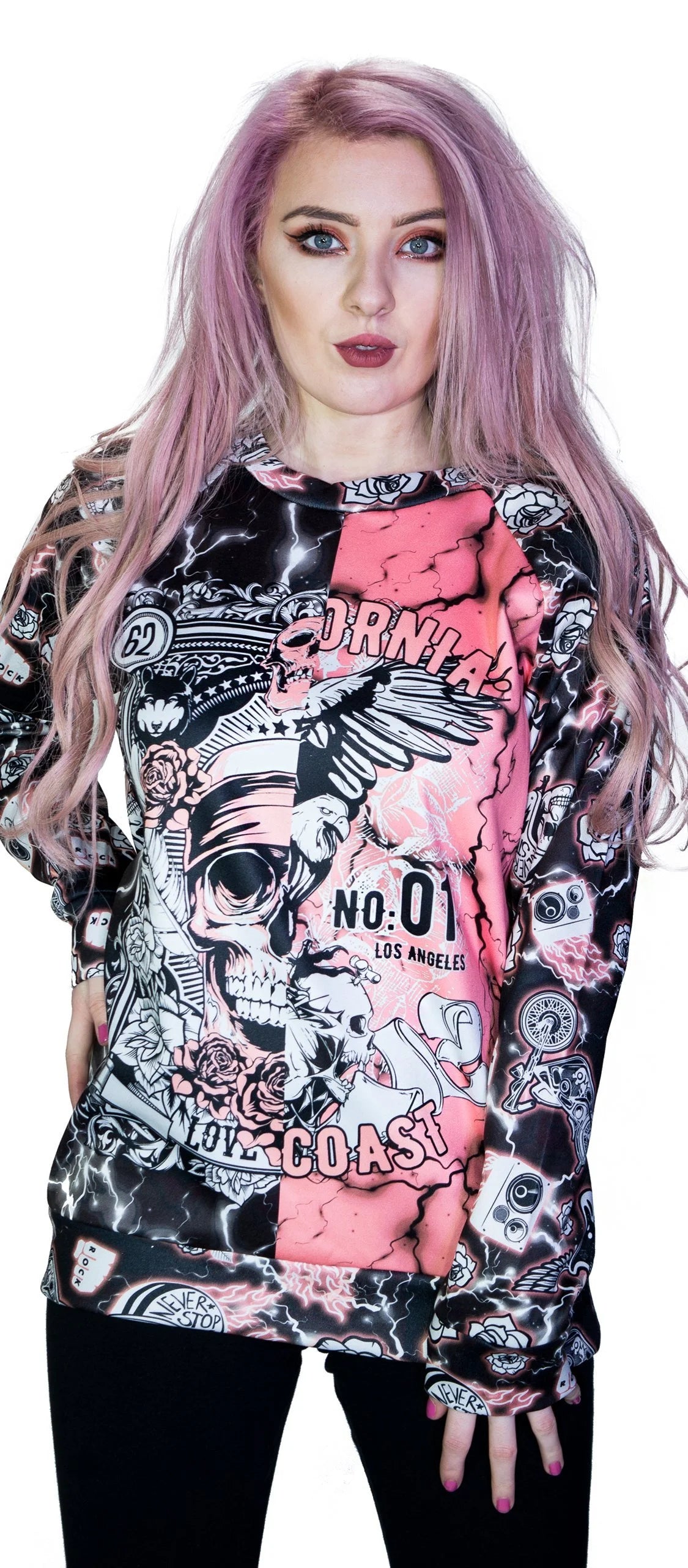 Motorcycle Print Soft Sweatshirt - Averi - Dr Faust