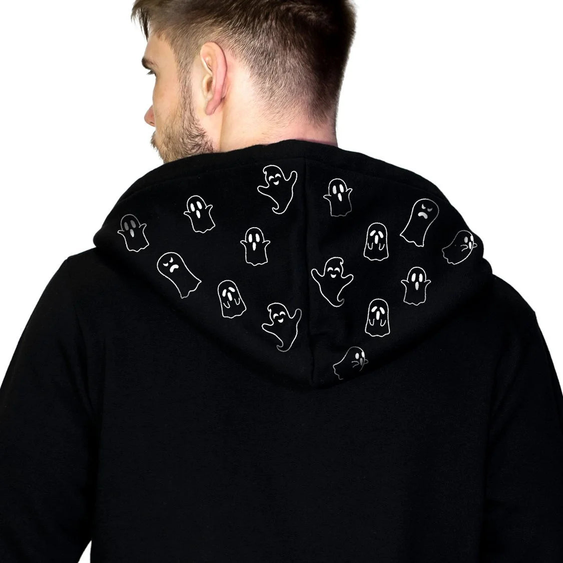 Not So Scary Ghosts Thick Men's Black Hoodie - Kody - Dr Faust