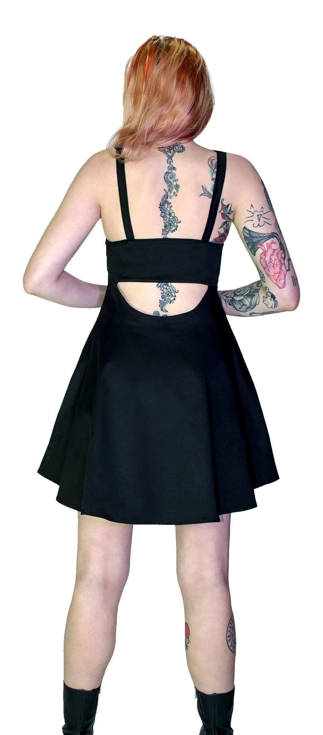 Pentagram Strap Black Mini Dress - Tamsyn - Dr Faust