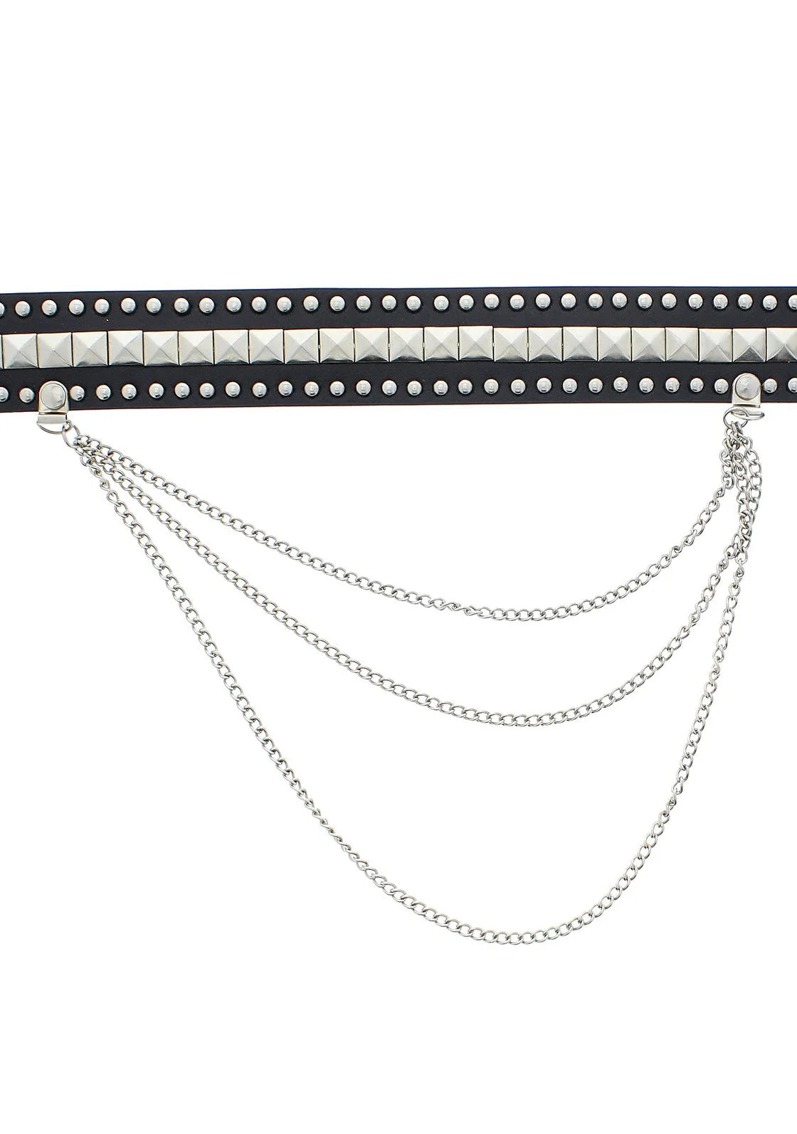 Pyramids & Conical Studs Black Vegan Leather Belt - Corbin - Dr Faust