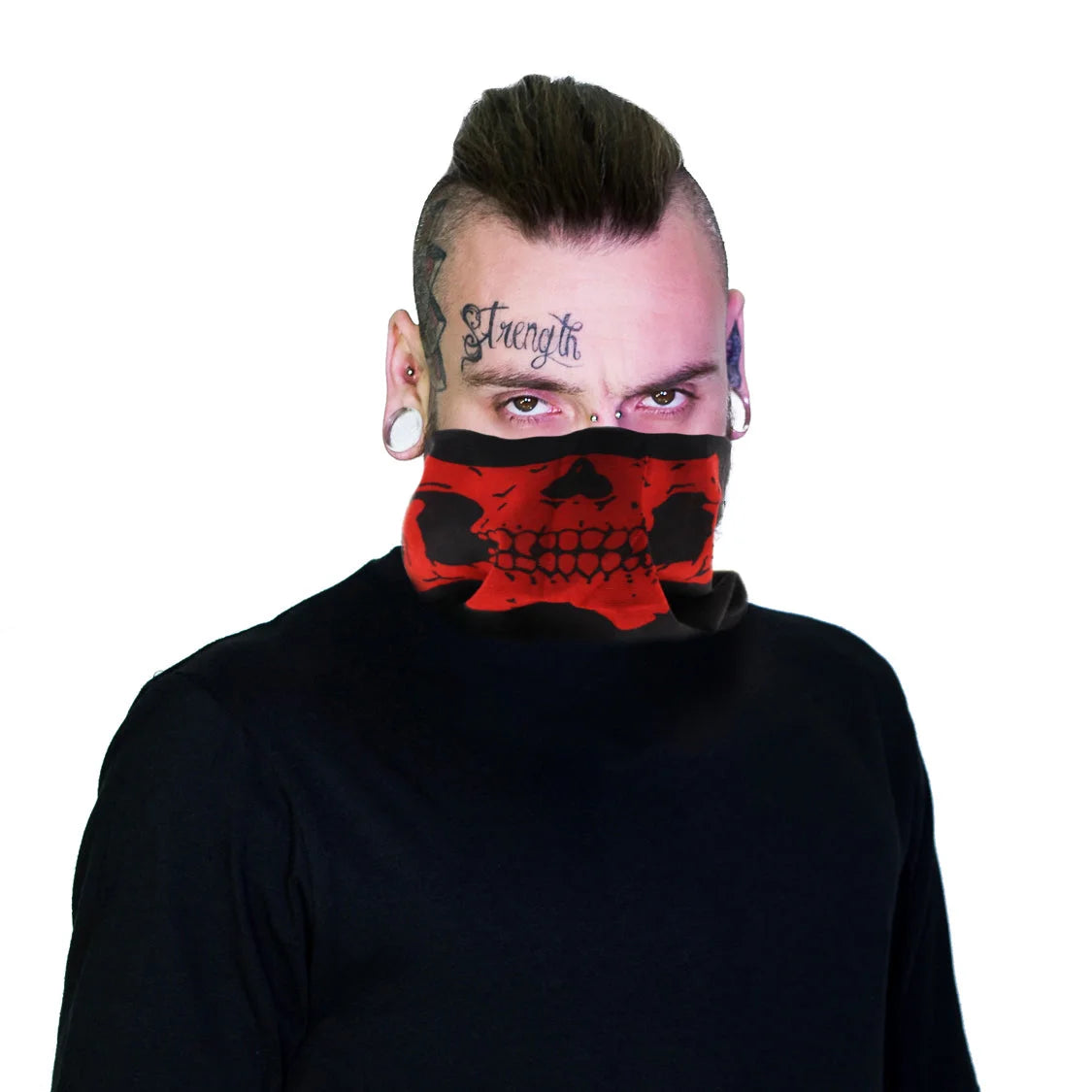 Red Skull Outlaw Jaw Face Mask Covering - Jason - Dr Faust