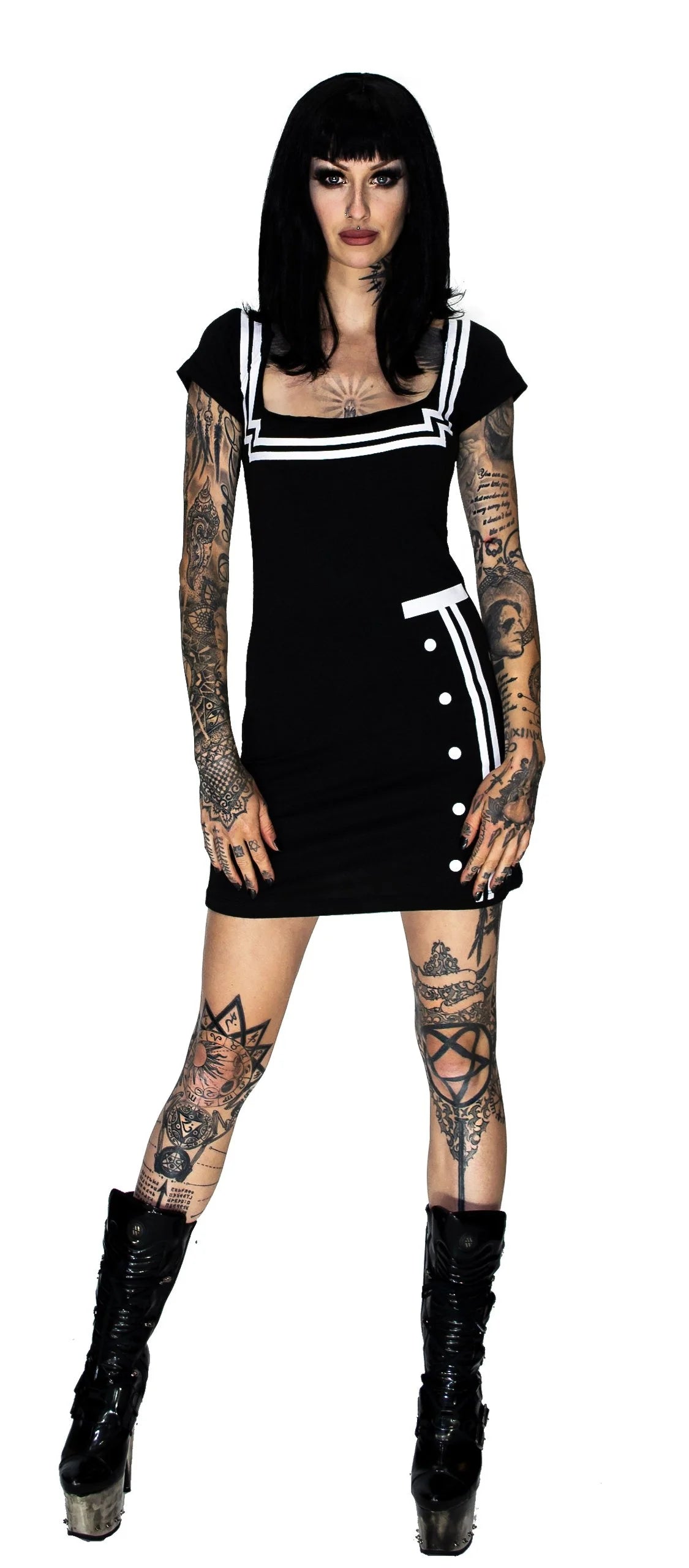 Sailor Black Mini Dress - Maria - Dr Faust