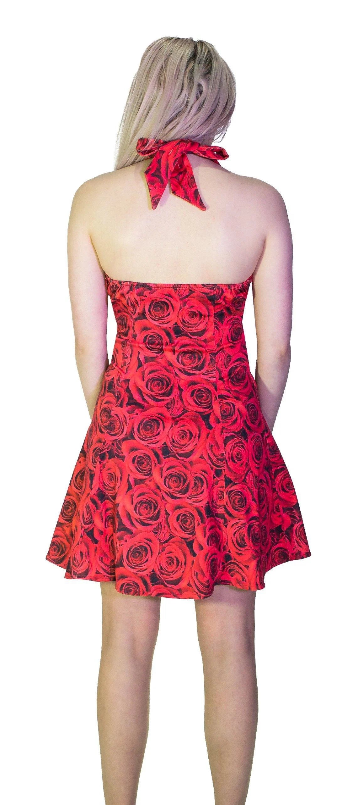 Signature Stylish Red Rose Mini Dress - Delilah - Dr Faust