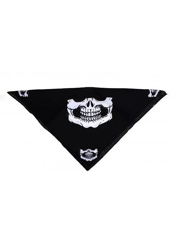 Dead Outlaw Skull Jaw Black Cotton Bandana - Lecter - Dr Faust