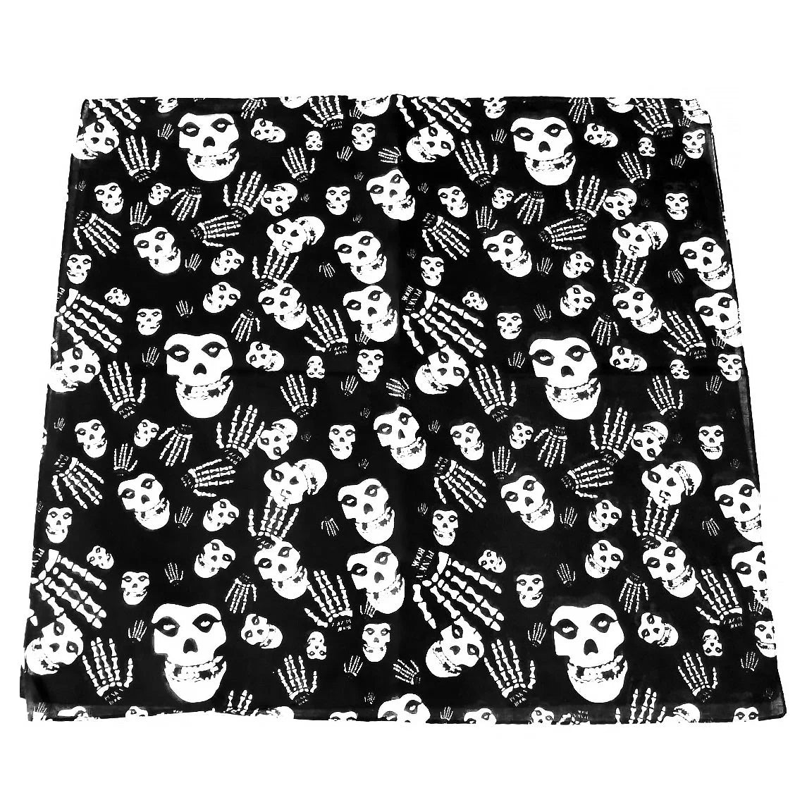 Skulls and Skeleton Hands Black Cotton Bandana - Glenn - Dr Faust