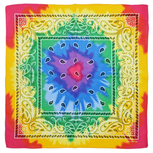 Tie Dye Design Rainbow Cotton Bandana - Everard - Dr Faust