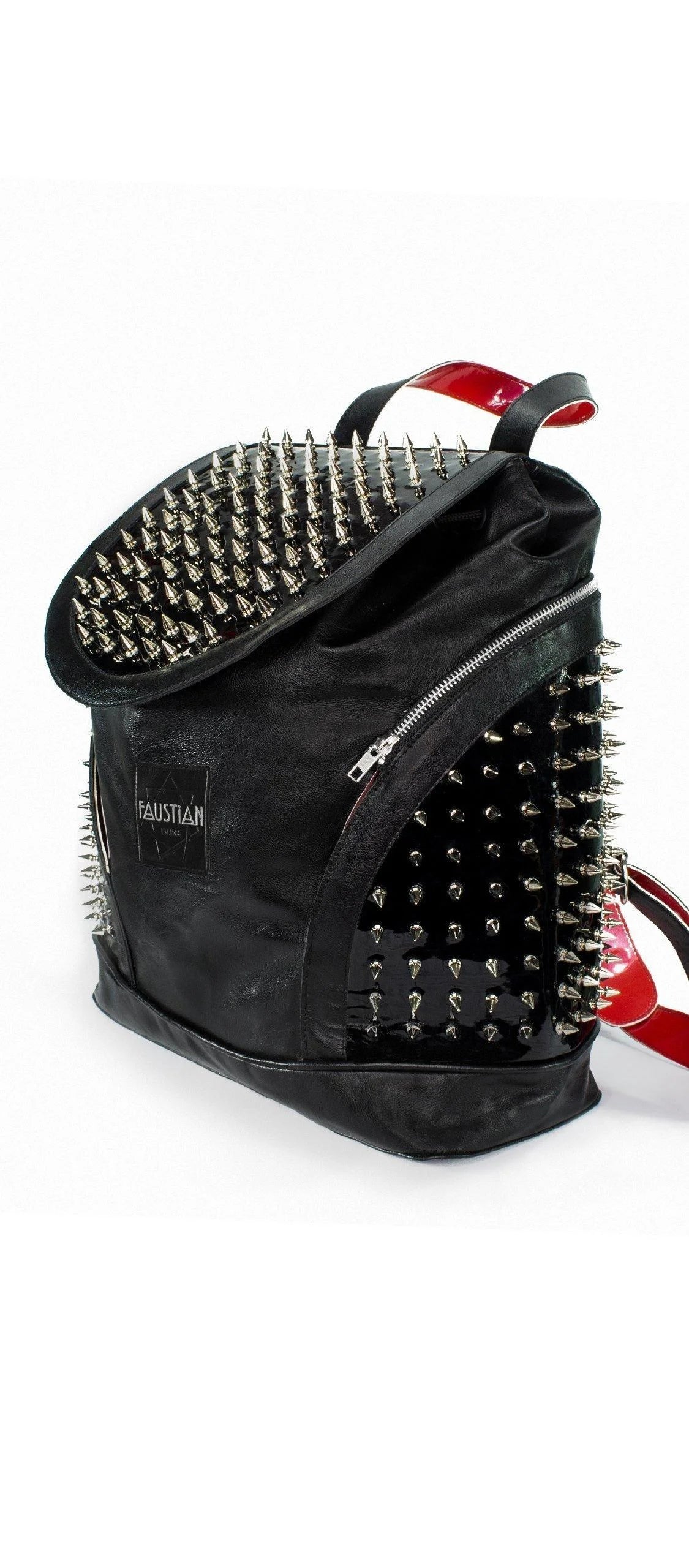 Uber Spiked Black Vegan Leather Backpack - Blakely - Dr Faust