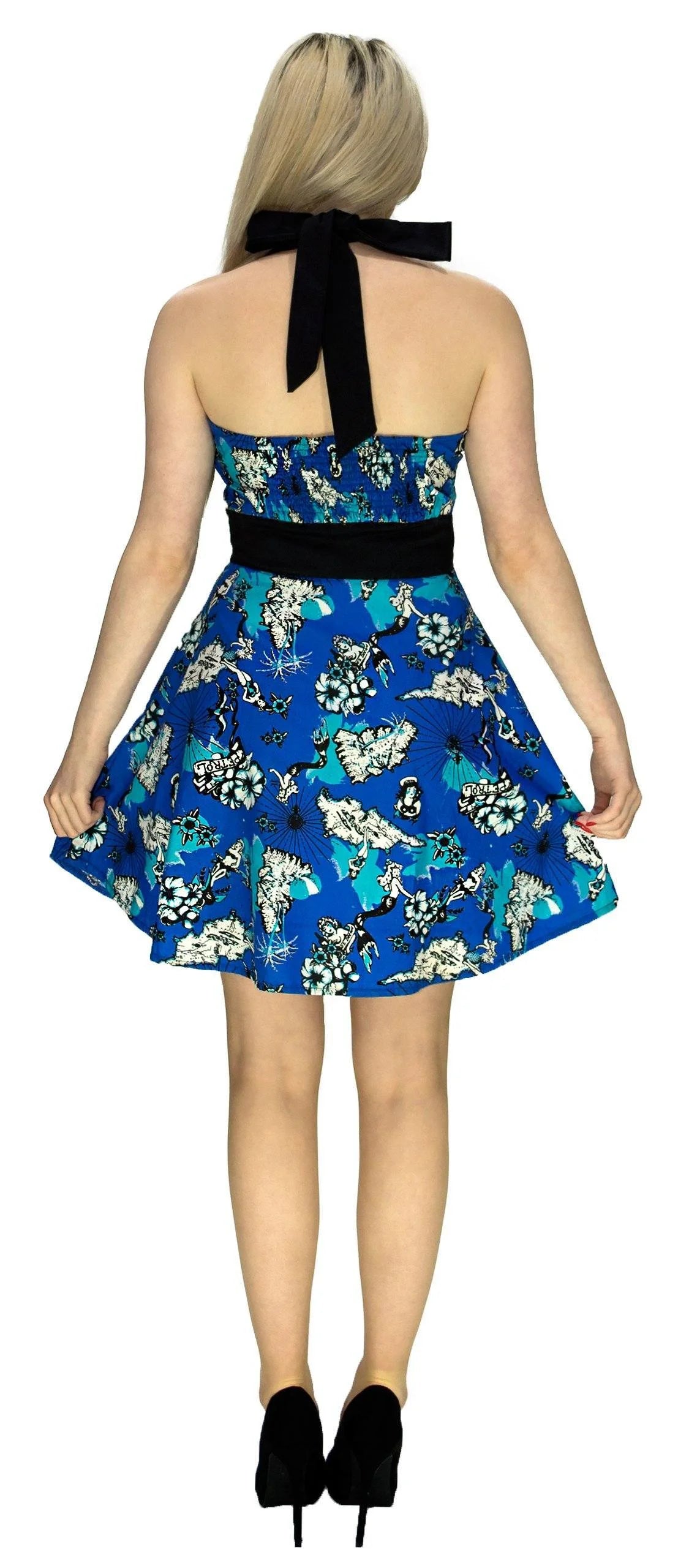 White Mermaids Blue Mini Dress - Brynlee - Dr Faust