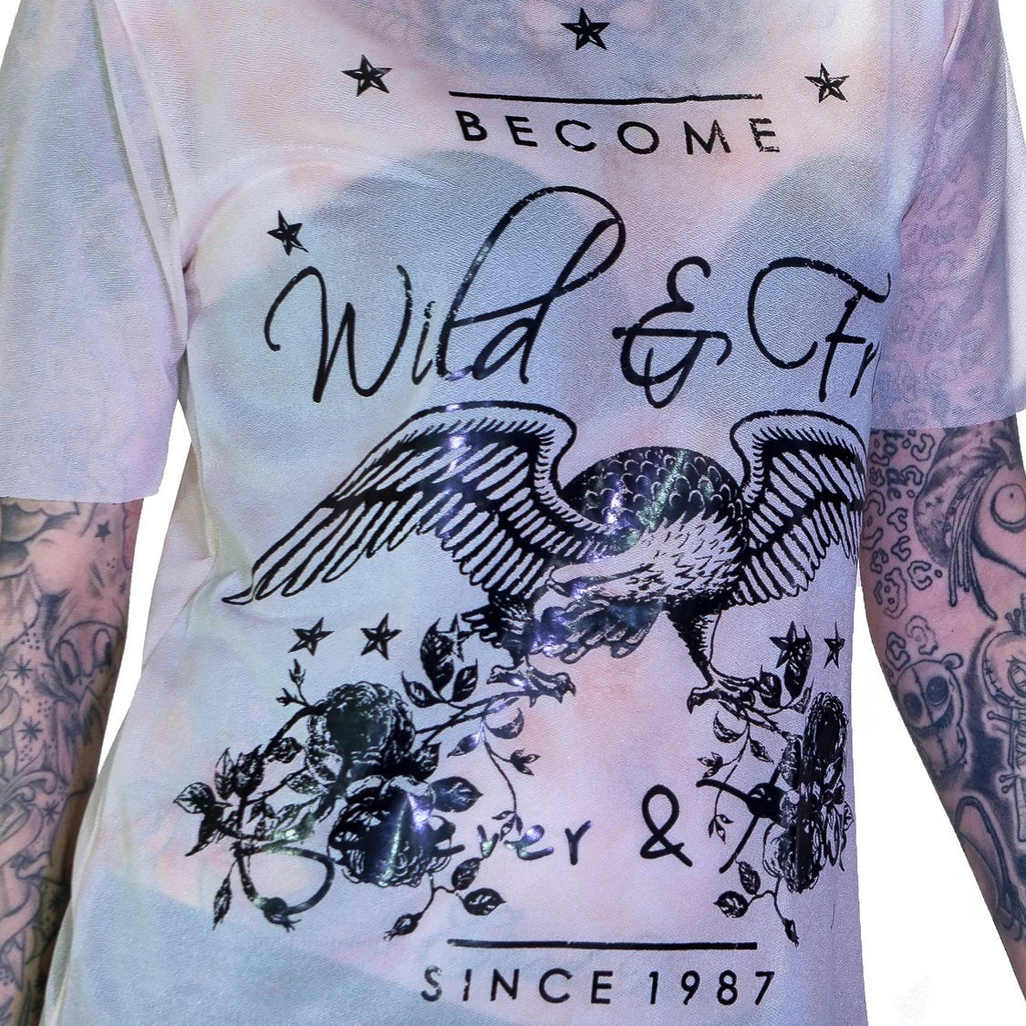 Wild Printed Mesh Oversized Top - Jaylene - Dr Faust