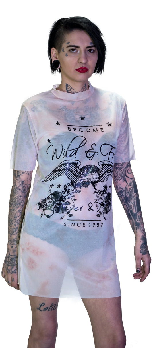 Wild Printed Mesh Oversized Top - Jaylene - Dr Faust