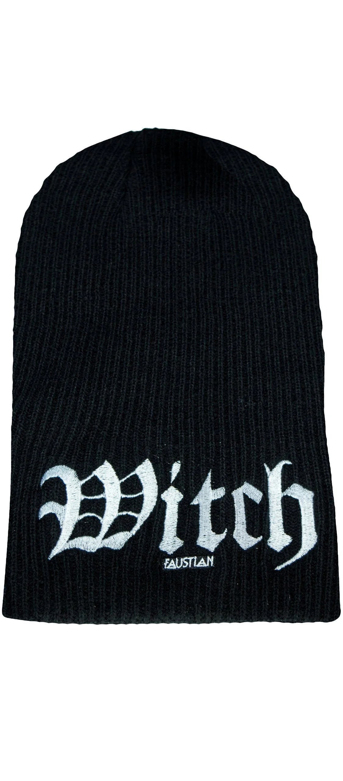 Witch Embroidery Black Beanie - Agnes - Dr Faust