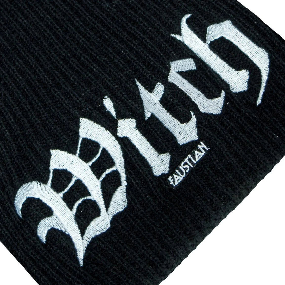 Witch Embroidery Black Beanie - Agnes - Dr Faust