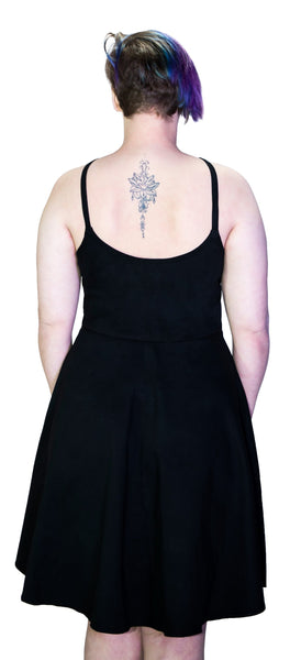 Black Strap Pentagram Plus Size Midi Dress - Onna - Dr Faust