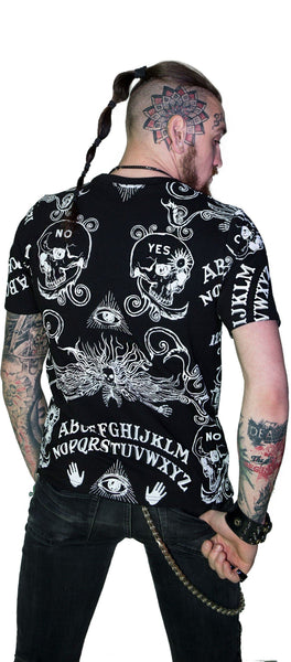 Ouija Board All Over Print Nu Goth Black T-Shirt - Mack - Dr Faust