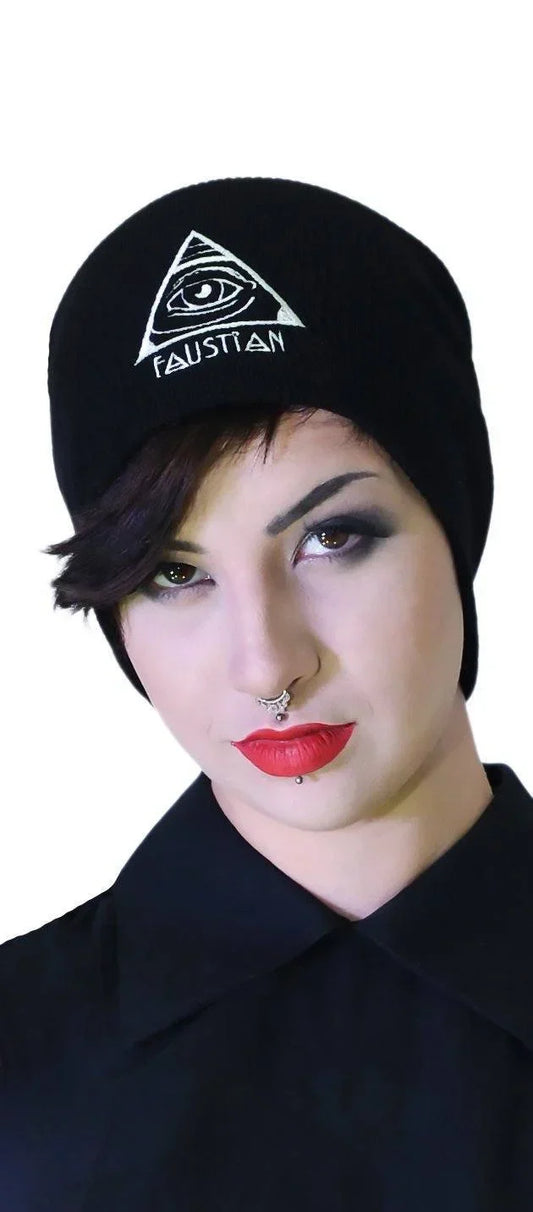 Evil Eye Faustian Black Beanie - Circe - Dr Faust