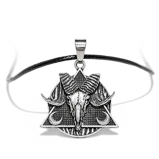 Black Occult Symbol DeltaRam Pendant and Necklace - Elise